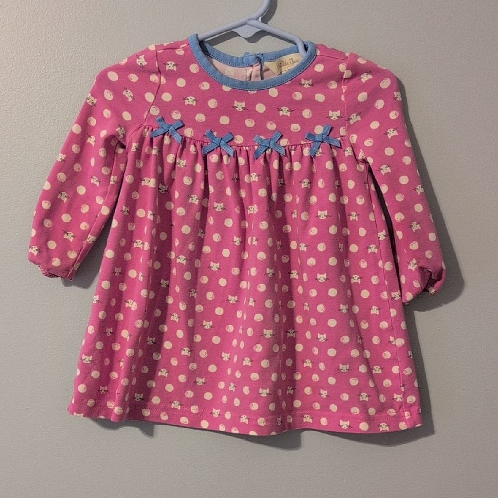 Matilda Jane Pink Long Sleeve Dress with Blue Bows